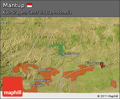 Satellite 3D Map of Mantup