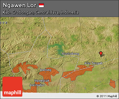 Satellite 3D Map of Ngawen Lor