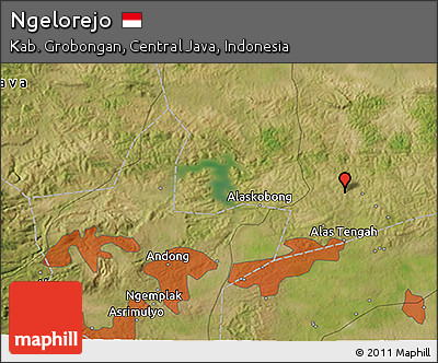 Satellite 3D Map of Ngelorejo