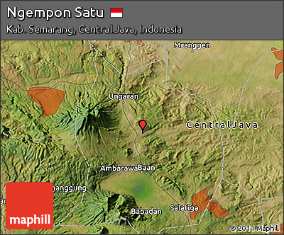 Satellite 3D Map of Ngempon Satu