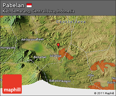 Satellite 3D Map of Pabelan