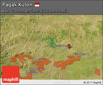 Satellite 3D Map of Pagak Kulon