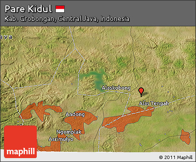 Satellite 3D Map of Pare Kidul