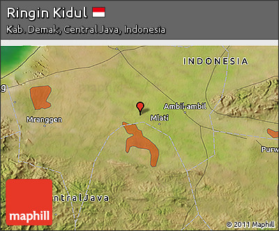 Satellite 3D Map of Ringin Kidul