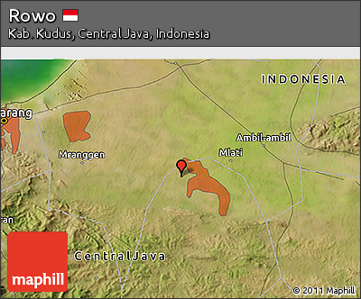 Satellite 3D Map of Rowo