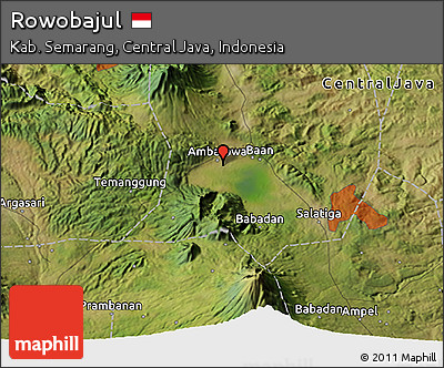 Satellite 3D Map of Rowobajul