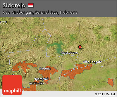Satellite 3D Map of Sidorejo