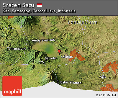Satellite 3D Map of Sraten Satu