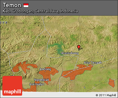 Satellite 3D Map of Temon