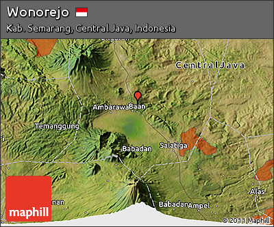 Satellite 3D Map of Wonorejo