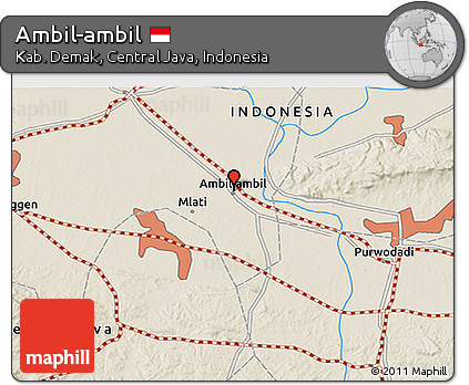 Shaded Relief 3D Map of Ambil-ambil