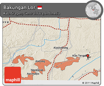 Shaded Relief 3D Map of Bakungan Lor