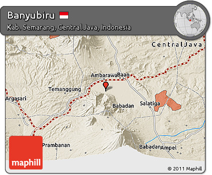 Shaded Relief 3D Map of Banyubiru