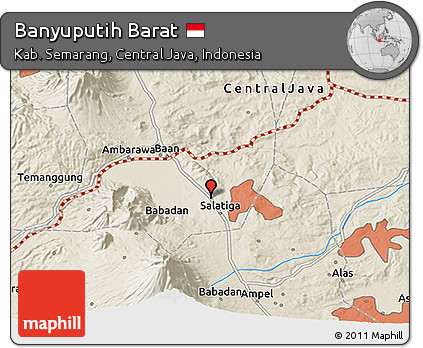 Shaded Relief 3D Map of Banyuputih Barat