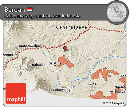 Shaded Relief 3D Map of Baruan