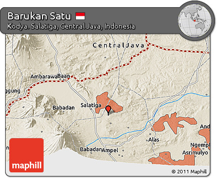 Shaded Relief 3D Map of Barukan Satu