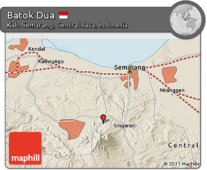 Shaded Relief 3D Map of Batok Dua
