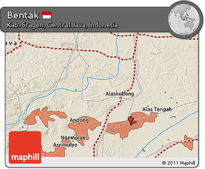 Shaded Relief 3D Map of Bentak