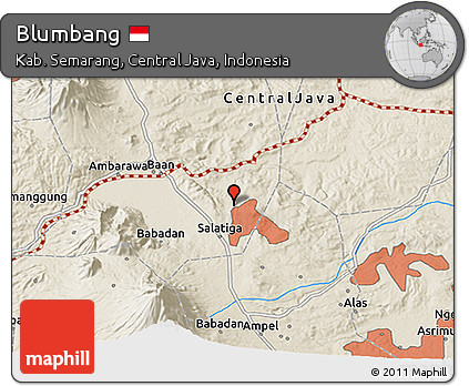 Shaded Relief 3D Map of Blumbang