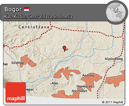 Shaded Relief 3D Map of Bogor
