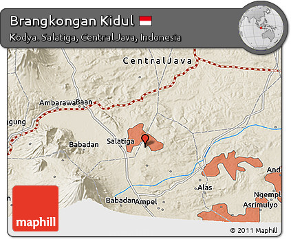 Shaded Relief 3D Map of Brangkongan Kidul