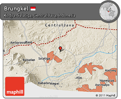 Shaded Relief 3D Map of Brungkel