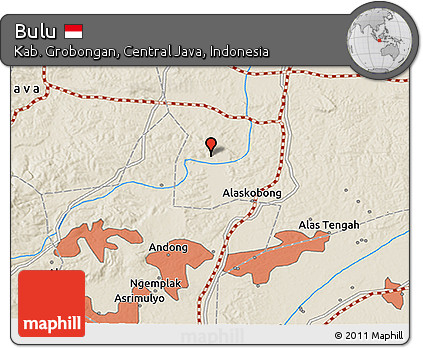 Shaded Relief 3D Map of Bulu