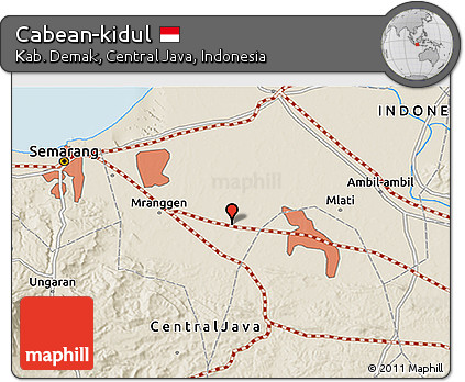 Shaded Relief 3D Map of Cabean-kidul