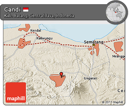 Shaded Relief 3D Map of Candi