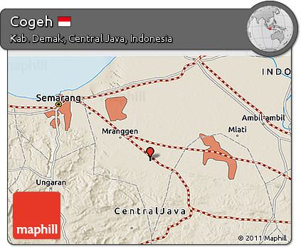 Shaded Relief 3D Map of Cogeh