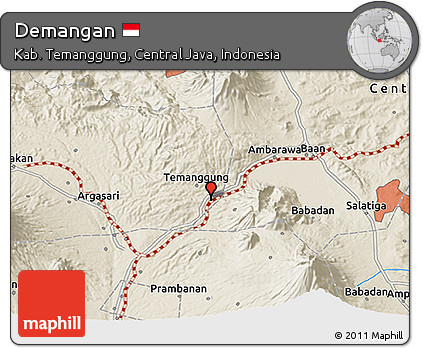 Shaded Relief 3D Map of Demangan