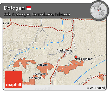 Shaded Relief 3D Map of Dologan