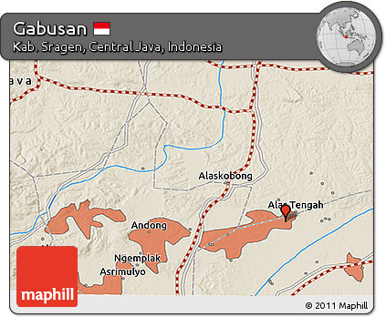 Shaded Relief 3D Map of Gabusan