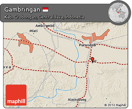 Shaded Relief 3D Map of Gambringan