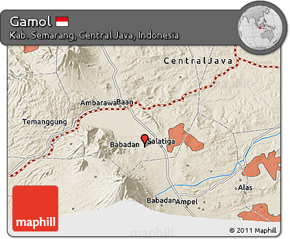 Shaded Relief 3D Map of Gamol
