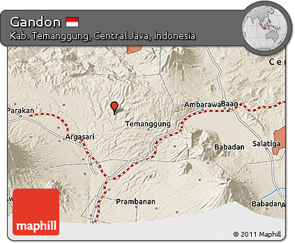 Shaded Relief 3D Map of Gandon
