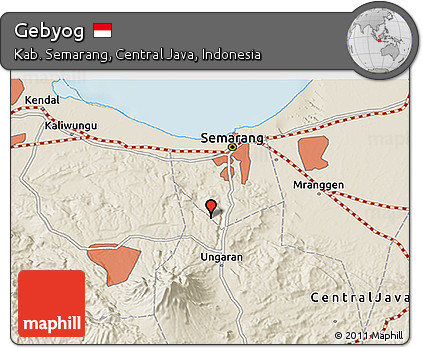 Shaded Relief 3D Map of Gebyog