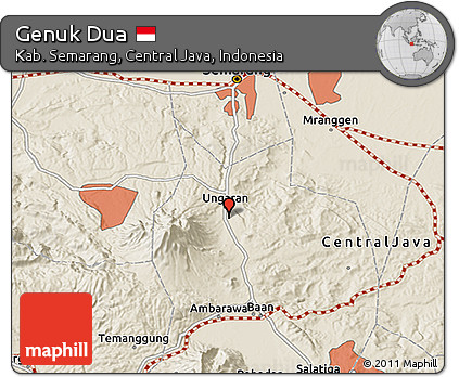 Shaded Relief 3D Map of Genuk Dua