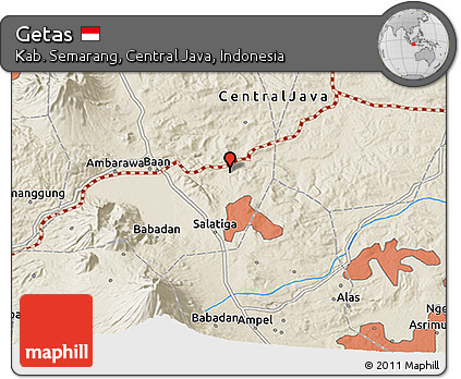 Shaded Relief 3D Map of Getas