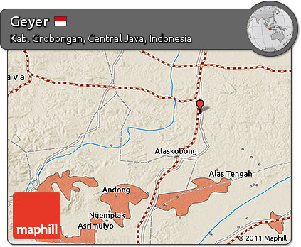 Shaded Relief 3D Map of Geyer