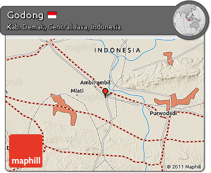 Shaded Relief 3D Map of Godong