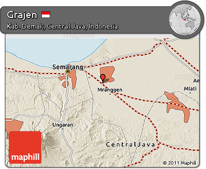 Shaded Relief 3D Map of Grajen
