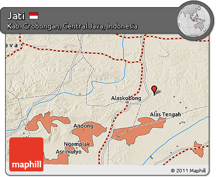 Shaded Relief 3D Map of Jati