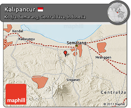 Shaded Relief 3D Map of Kalipancur