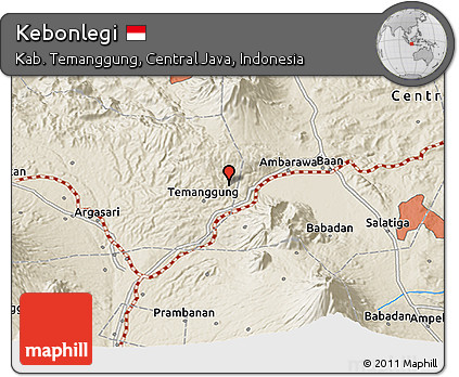 Shaded Relief 3D Map of Kebonlegi