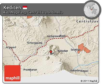Shaded Relief 3D Map of Kediten