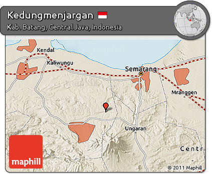 Shaded Relief 3D Map of Kedungmenjargan