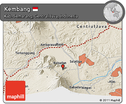 Shaded Relief 3D Map of Kembang