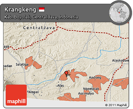 Shaded Relief 3D Map of Krangkeng