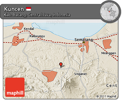 Shaded Relief 3D Map of Kuncen